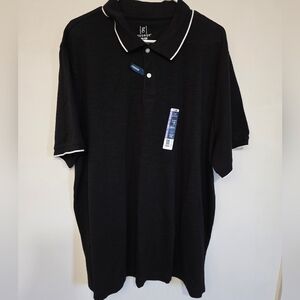 Mens Size 2XL NWT Black George Polo Shirt Short Sleeve
